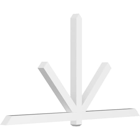 Ekena Millwork Kennewick Architectural Grade PVC Gable Bracket, 96"W x 52"H x 4"D x 4"F, 13/12 Pitch GBP096X52X0404KEN00